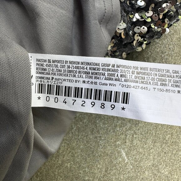 Forever 21 Sequin Bodycon Mini Dress Women’s Small Silver Sparkle Party Cocktail - Picture 10 of 11